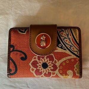 Spartina 449 NWOT floral paisley wallet with pineapple